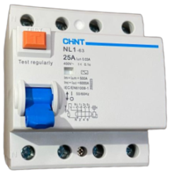 Interruptor diferencial 4Px25A 30mA 6KA  RCCB NL1 Chint