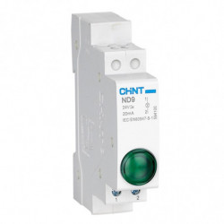 Piloto Led a Riel Din color Verde 24 Vacon dc, IP20 Chint